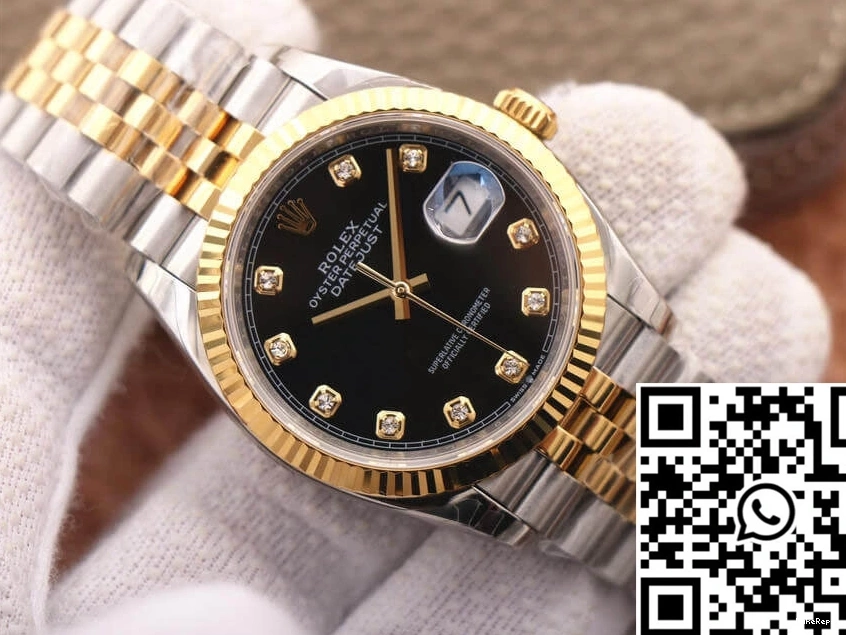 Black Diamond EW M126233-0021 Factory Datejust Rolex Dial 1212